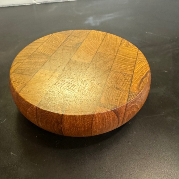 Atapco Other - Atapco Teak Wood Trivet Handcrafted 6in Brown Footed Butcher Block MCM B-16
